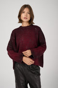 AVANT TOI Shadow Lamination Studded Oversized Pullover in Wine
