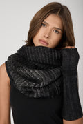 AVANT TOI Silver Dust Effect Corn Cob Stitch Neck-Warmer in Nero