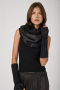 AVANT TOI Silver Dust Effect Corn Cob Stitch Neck-Warmer in Nero
