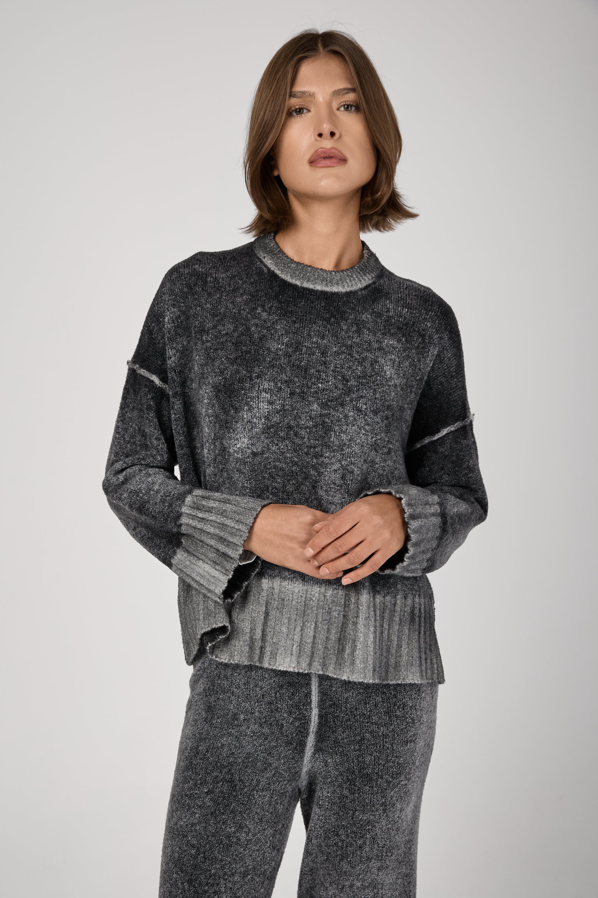 AVANT TOI Hand Painted Miniboucle' Pullover in Husky
