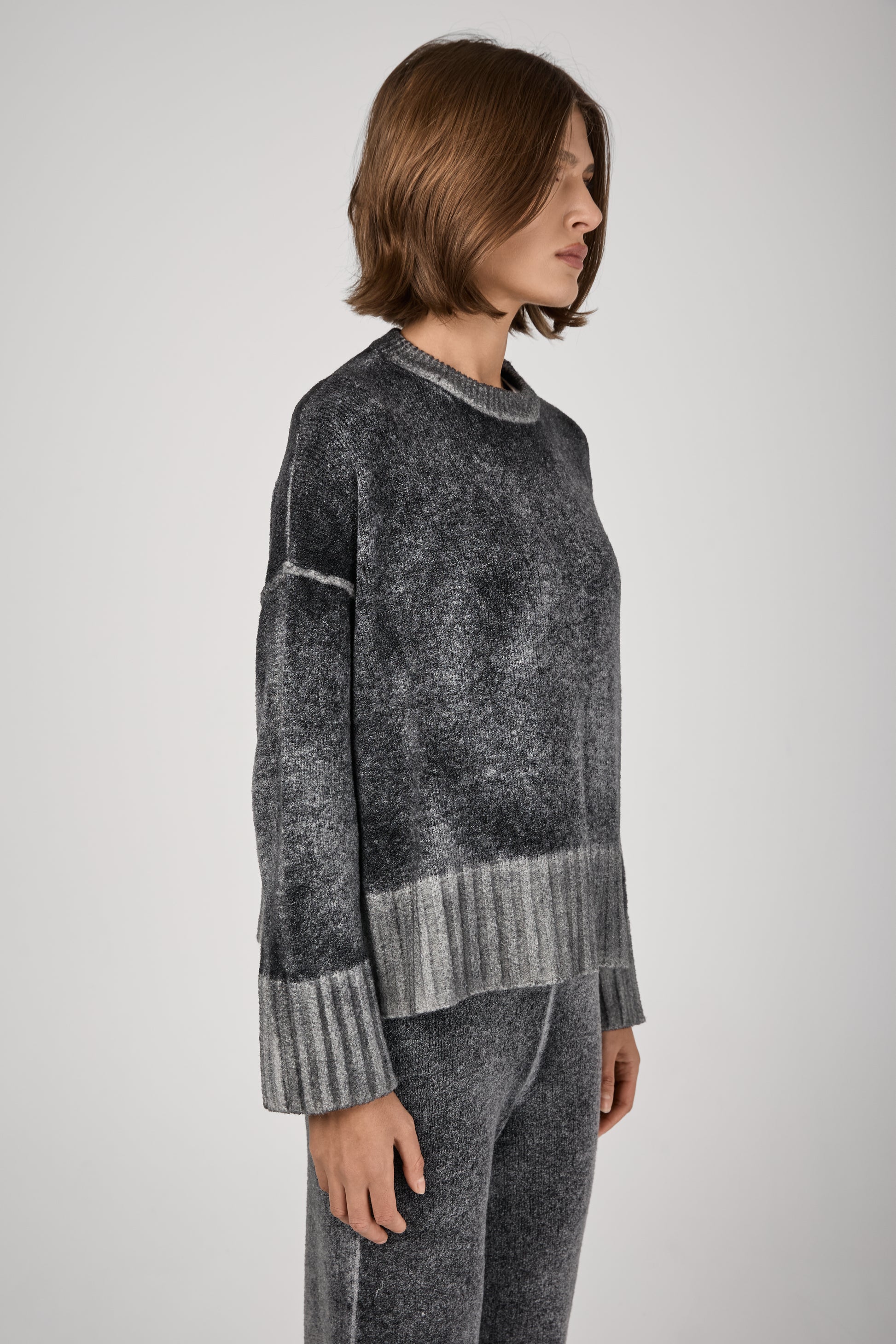 AVANT TOI Hand Painted Miniboucle' Pullover in Husky