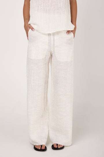 Pantalone Tritone Tela Uffizi Linen Pant in Latte