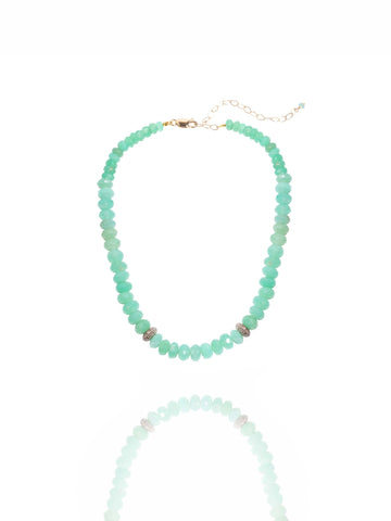 L.A. STEIN Beaded Chrysoprase Choker Necklace