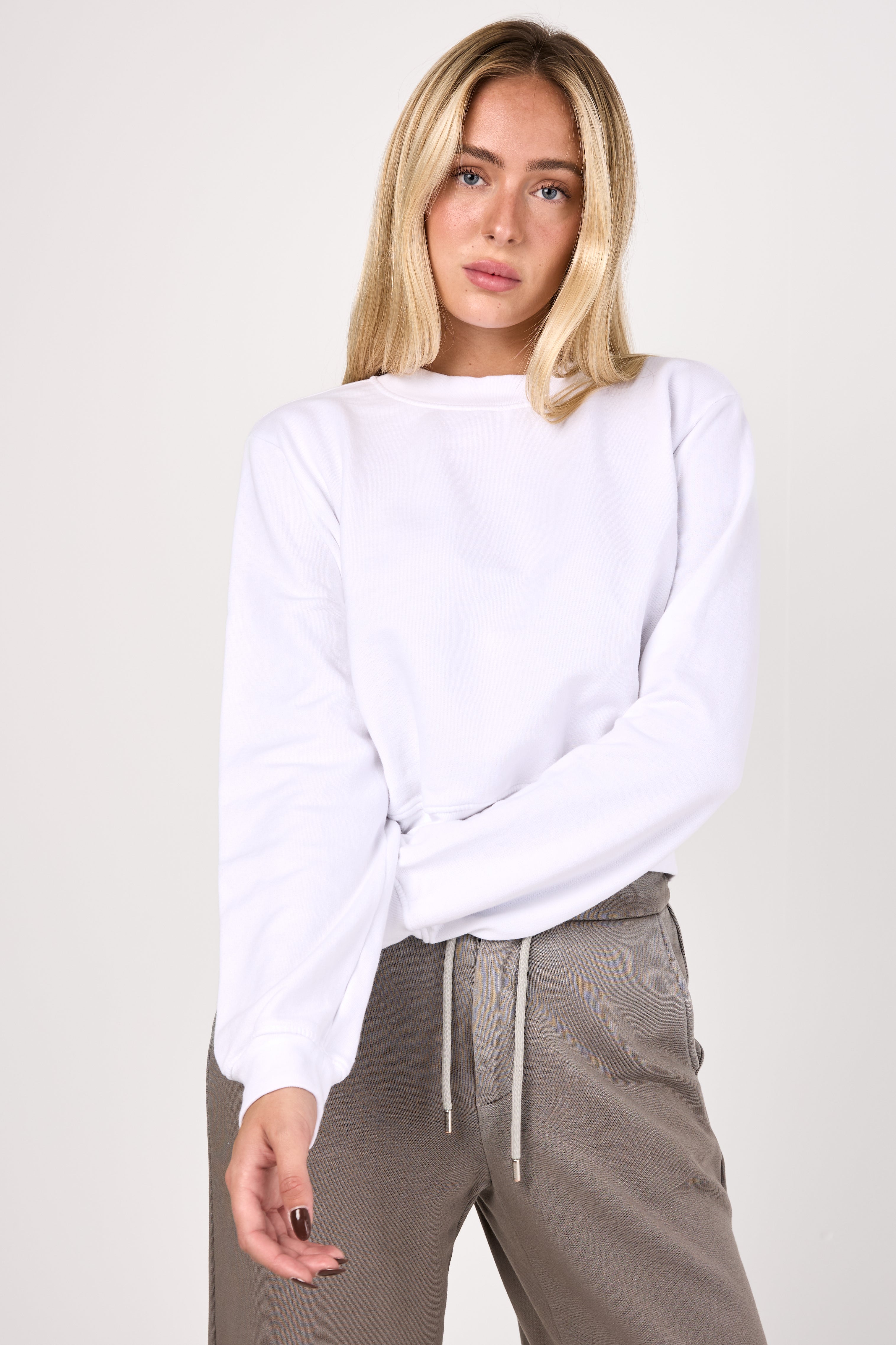 Milan Crewneck Sweatshirt in White