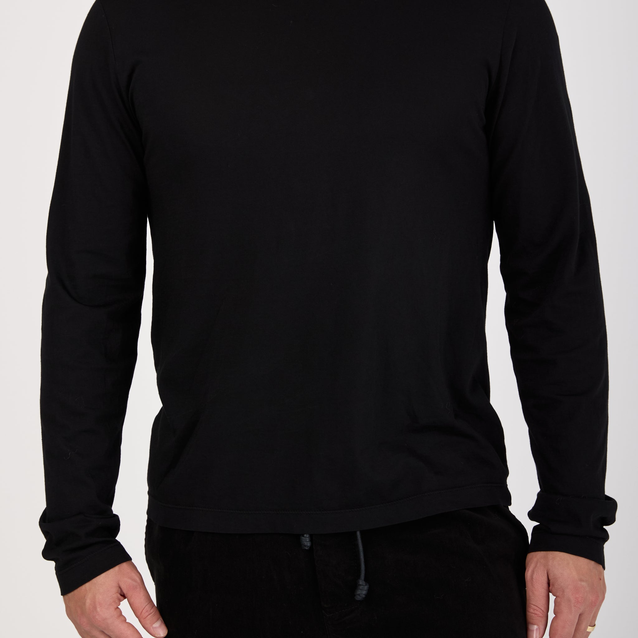 Prince Long Sleeve Shirt in Jet Black