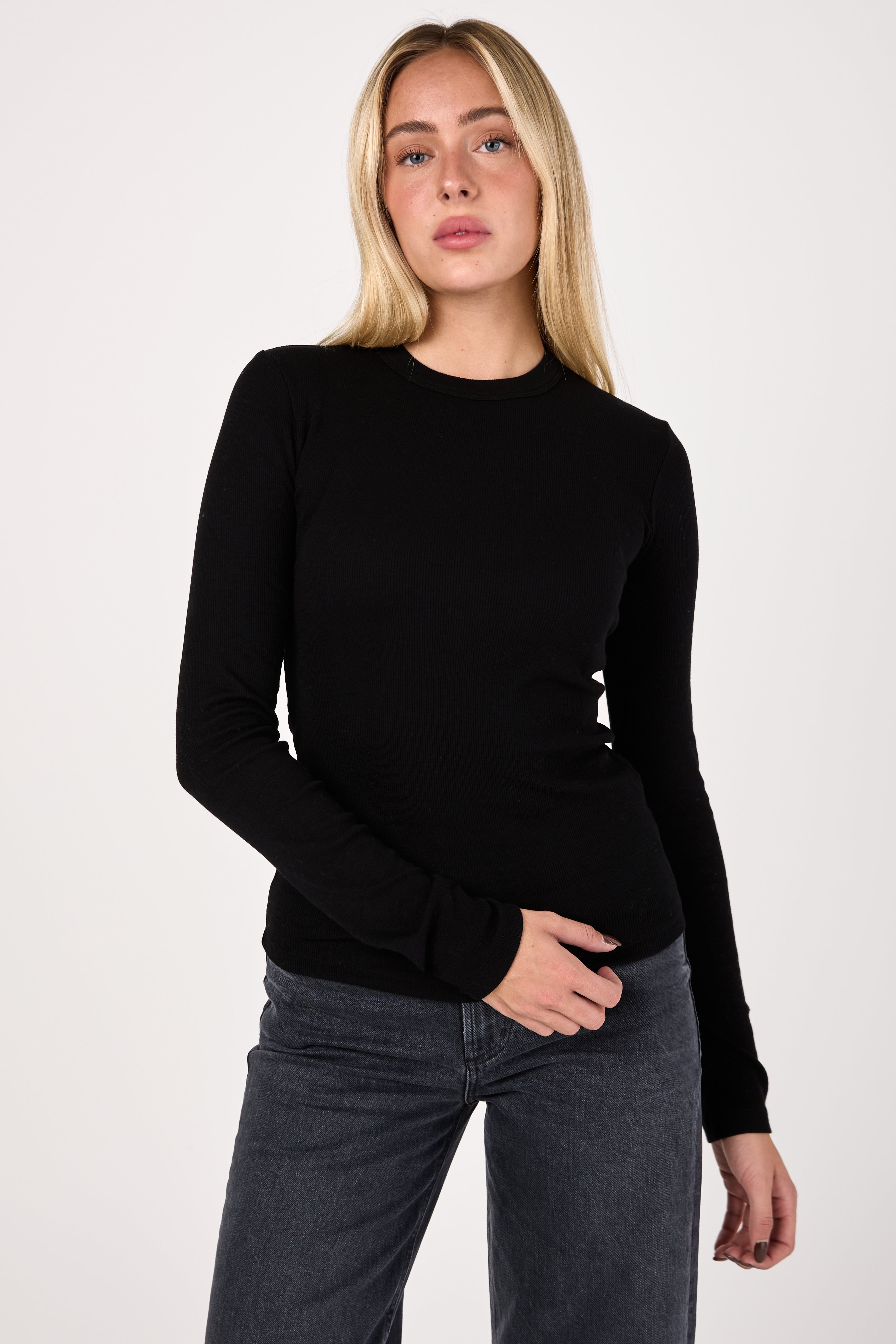 Verona Long Sleeve Shirt in Jet Black