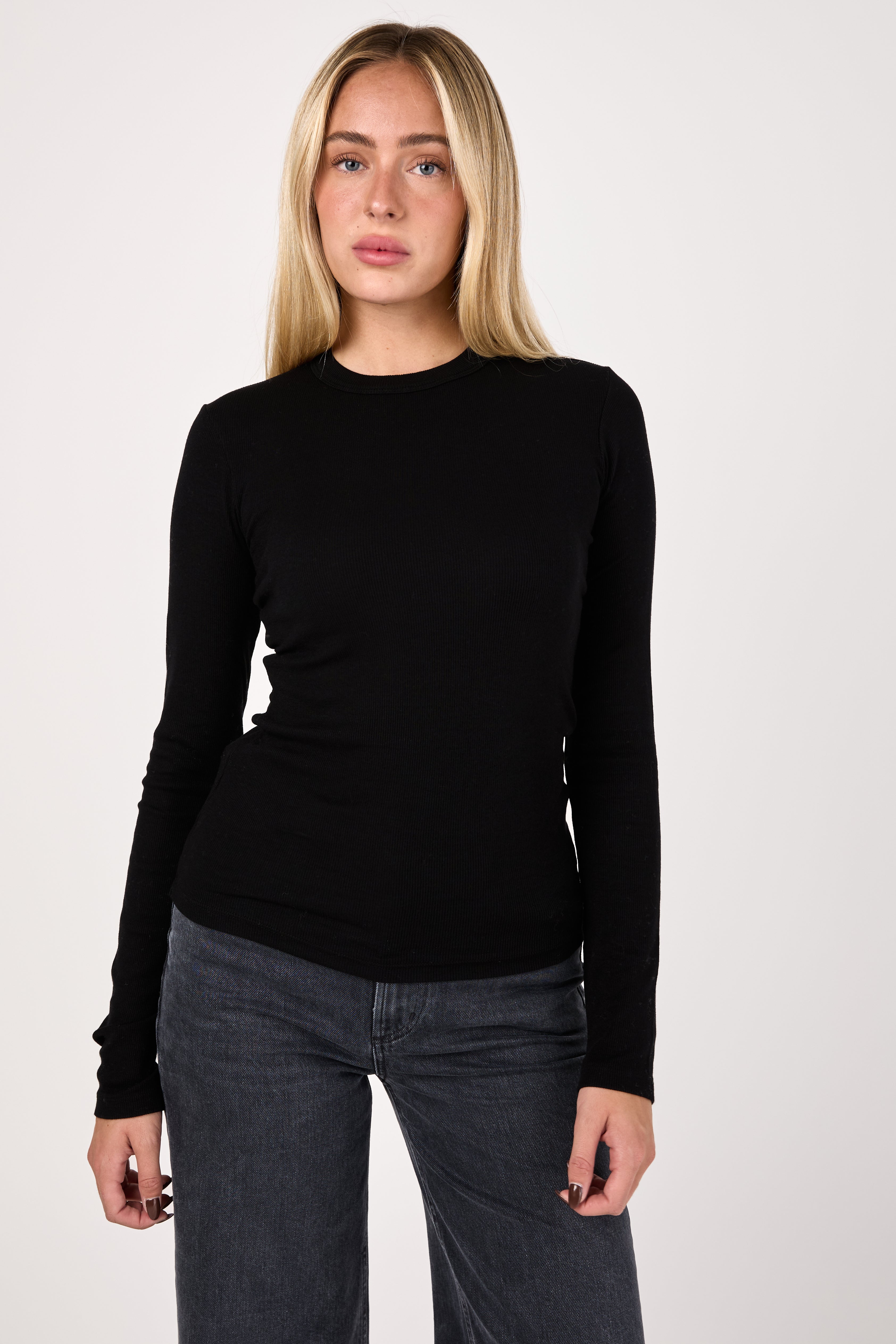 Verona Long Sleeve Shirt in Jet Black