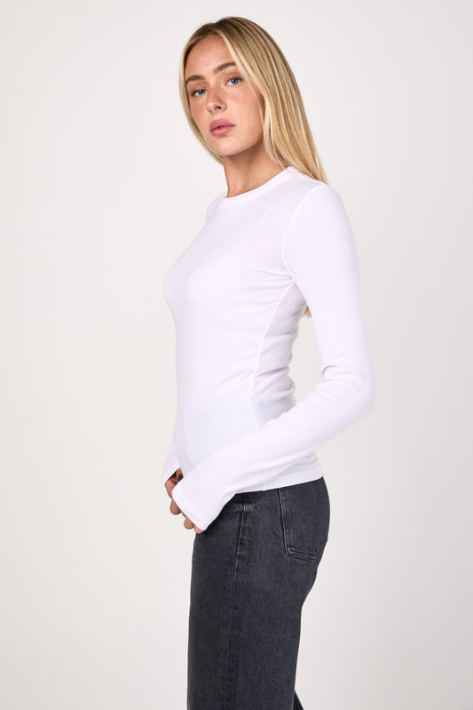 Verona Long Sleeve T-Shirt in White