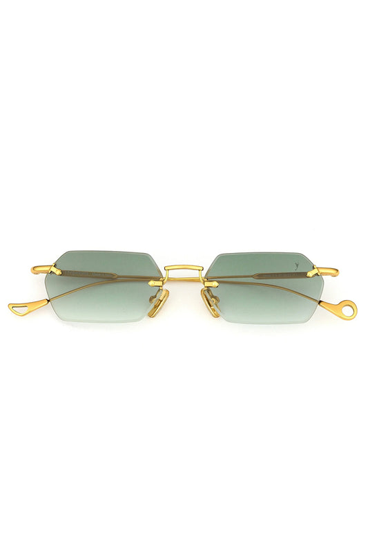 EYEPETIZER Tank Sunglasses in Gold and Gradient Green