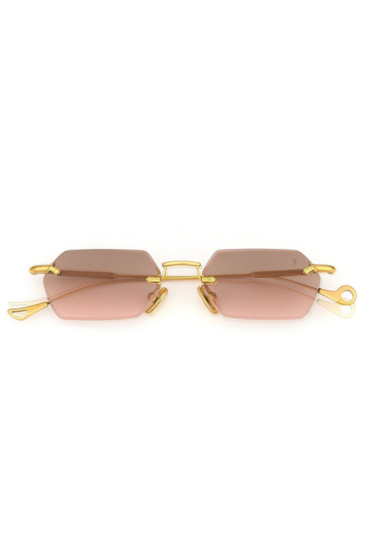 EYEPETIZER Tank Sunglasses in Gold and Rose Pink