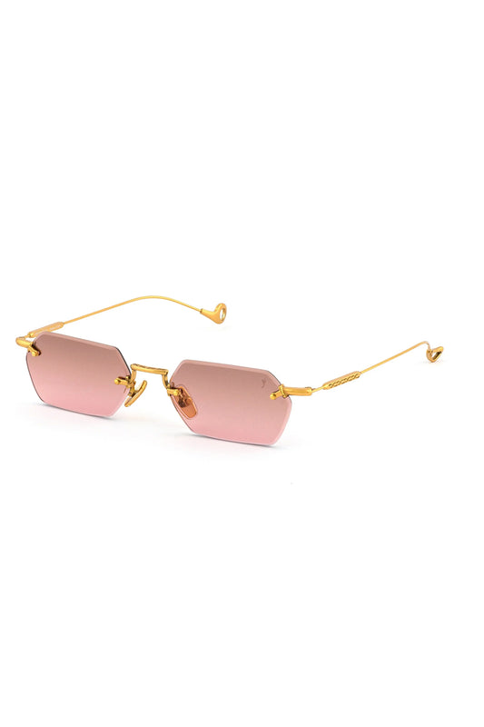 EYEPETIZER Tank Sunglasses in Gold and Rose Pink
