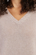 FABIANA FILIPPI Cashmere V-Neck Sweater in Tortora