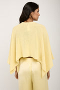 FABIANA FILIPPI Cotton Linen Cape Sweater with Sequins in Yellow