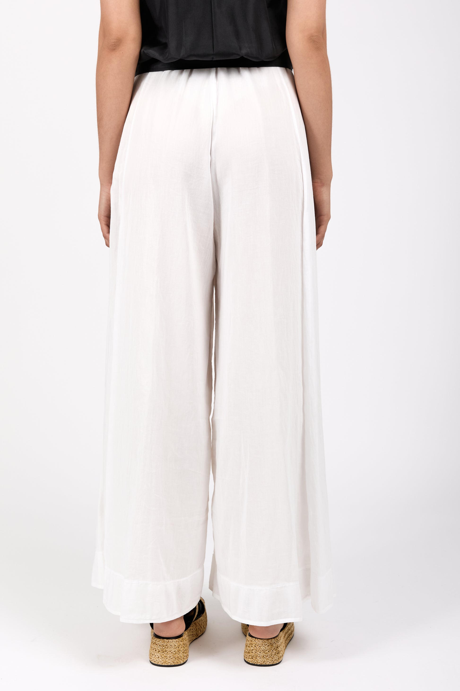 FORTE FORTE Cotton Silk Voile Pant in Pure White