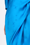 FORTE FORTE Étoile Jacquard Satin Skirt in Turquoise