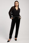 FORTE FORTE Viscose Satin Chic Elasticated Pants in Noir