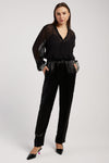 FORTE FORTE 'Enchanted' Embroidery Chic Georgette Shirt in Noir