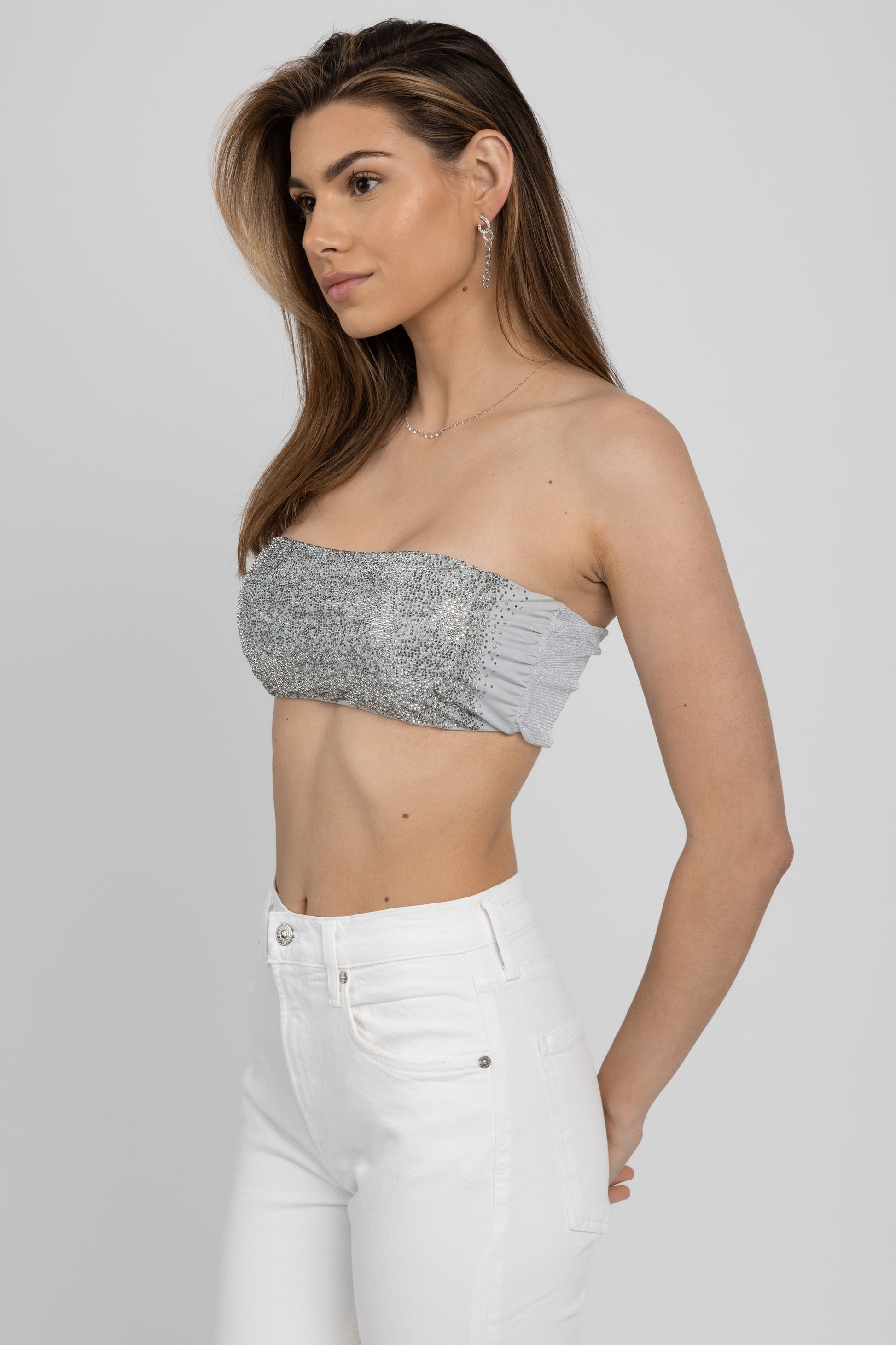 FORTE FORTE 'The Magic Chest' Crystal Strass Bandeau in Silver