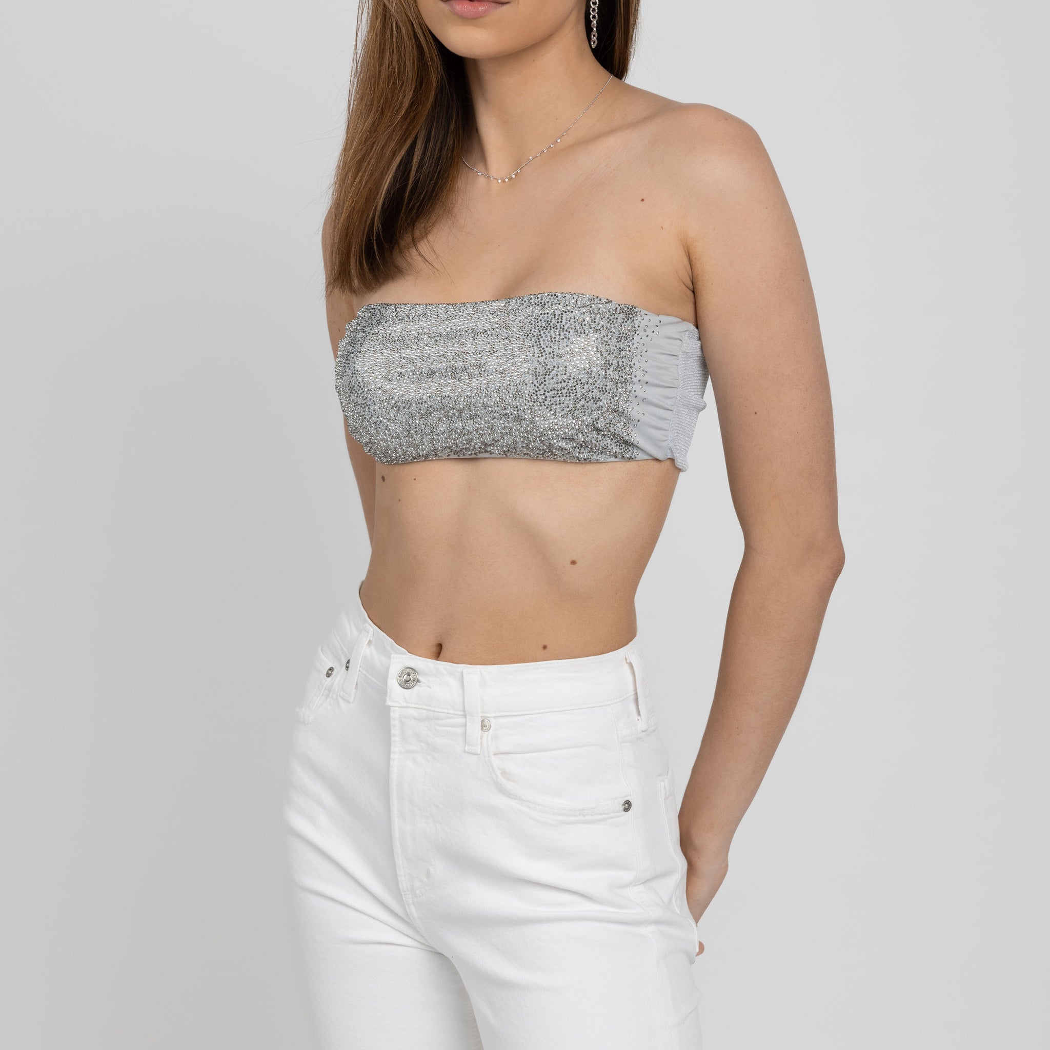 FORTE FORTE 'The Magic Chest' Crystal Strass Bandeau in Silver