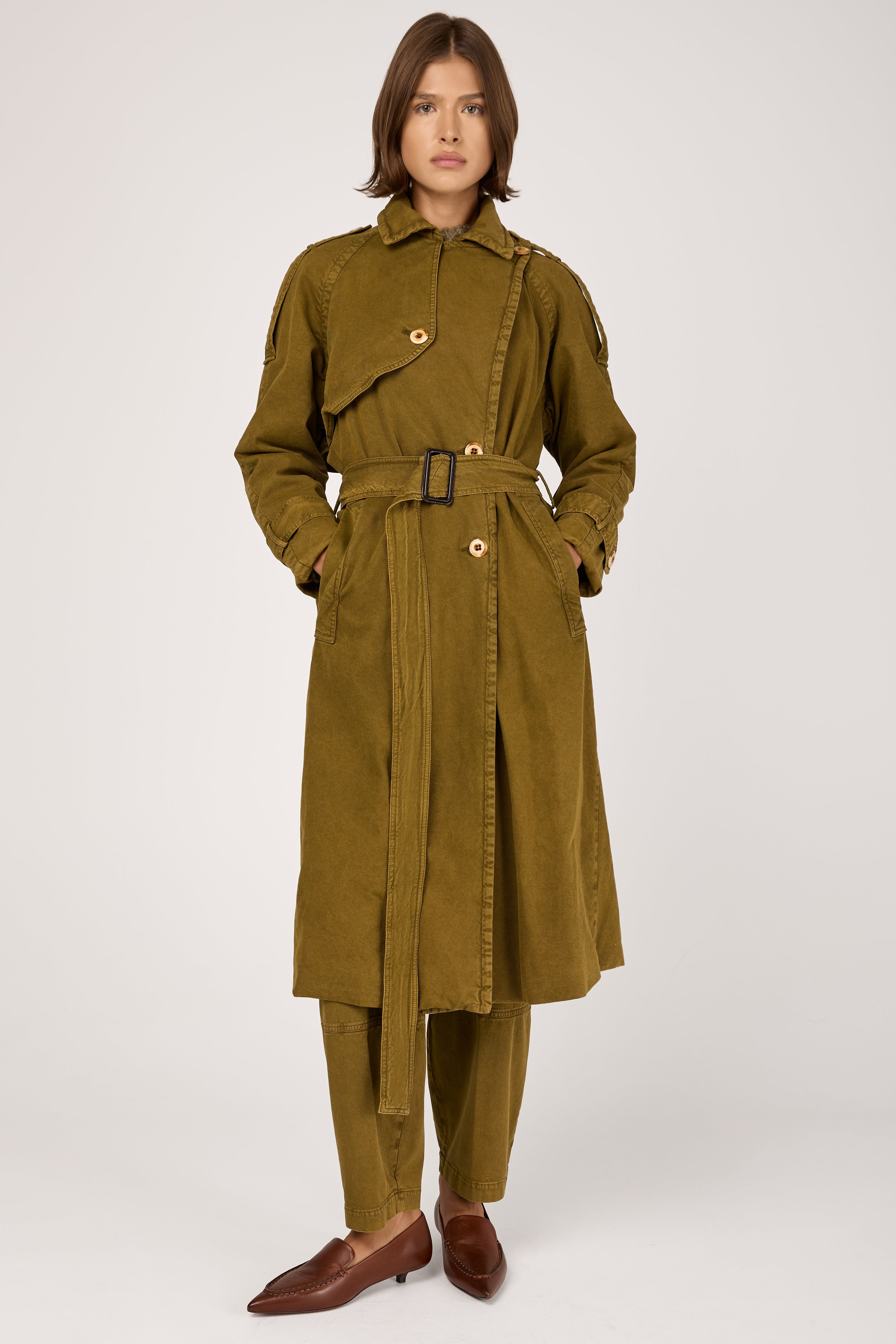 【美品】＜H＞ AETHTETIC BELTED COAT/コート GENTRYPORTOFINOCottonWovenTren
