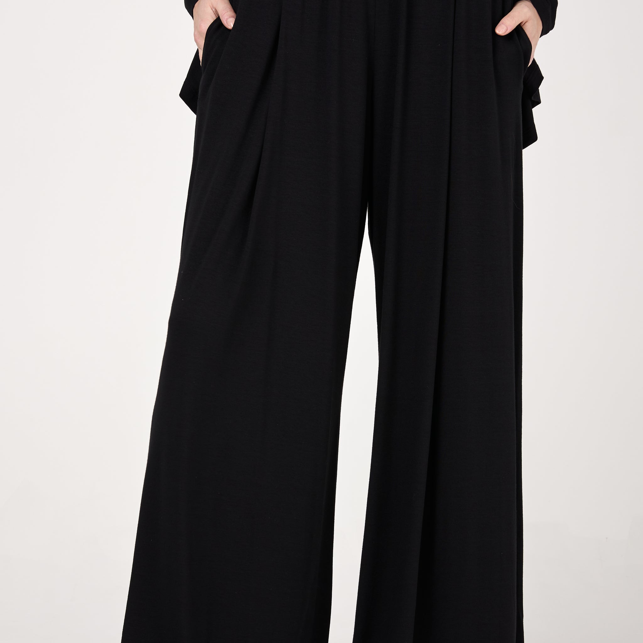 Jersey Wide Leg Pant in Nero