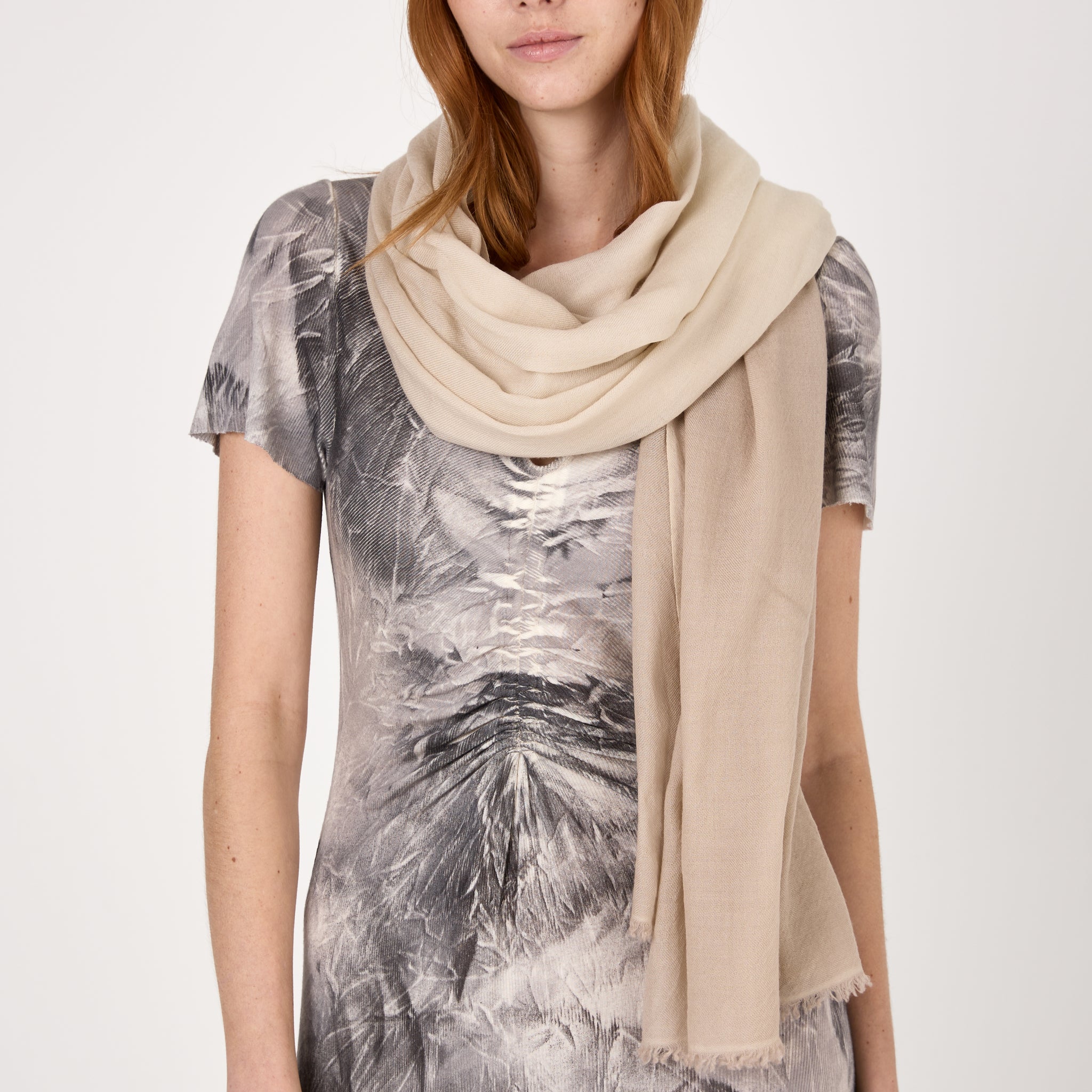 Knit Ombre Scarf in Beige