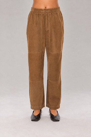 Leather Pant in Cammello