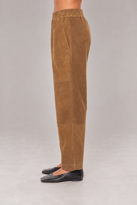 Leather Pant in Cammello