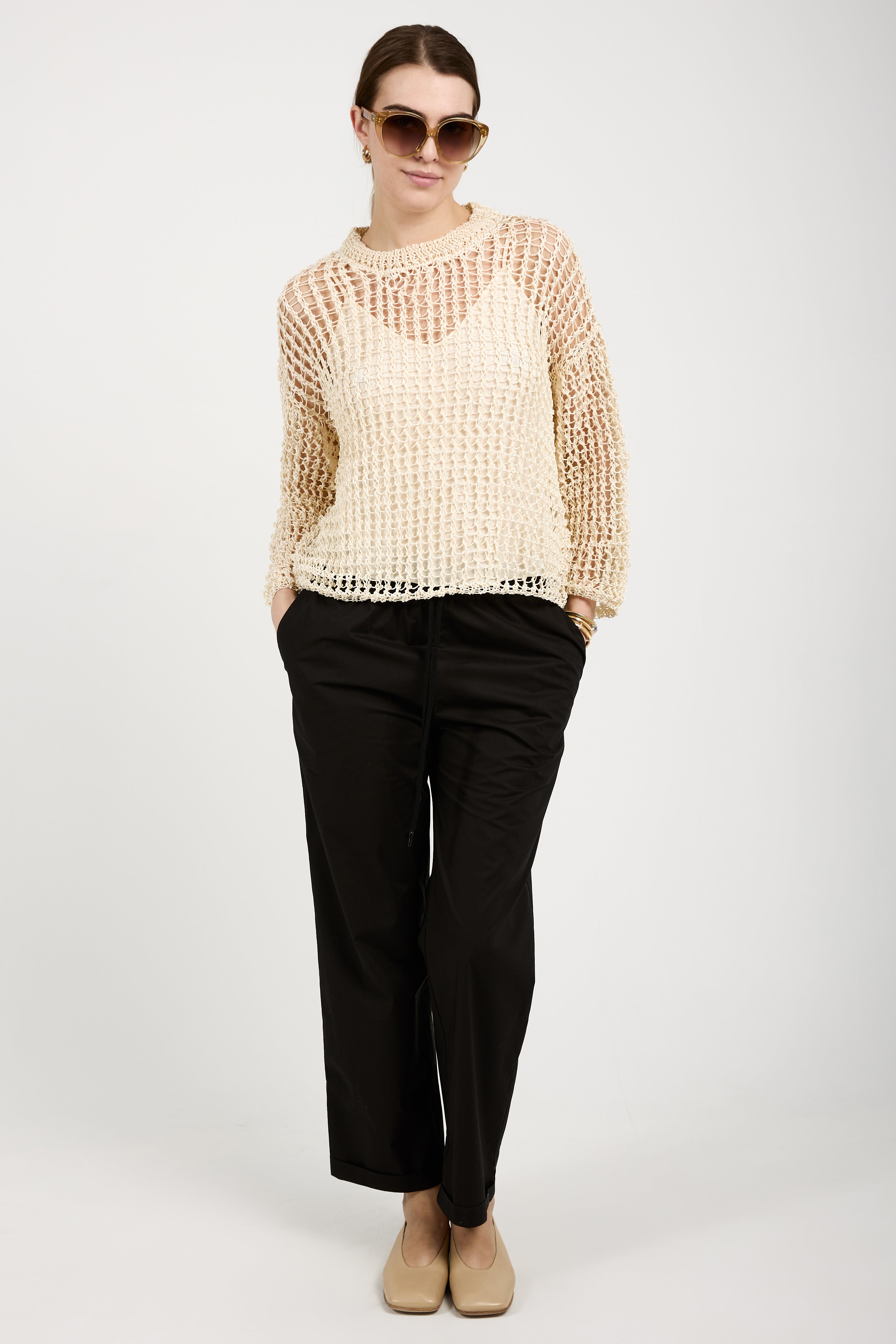 Silk Knit Sweater in Avorio