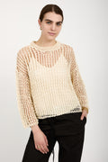 GENTRYPORTOFINO Silk Knit Sweater in Avorio