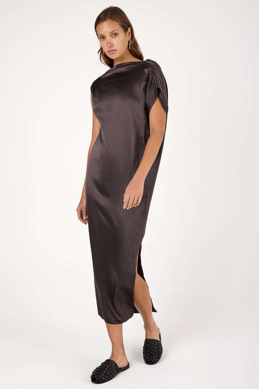 Viscose Midi Dress in Prugna