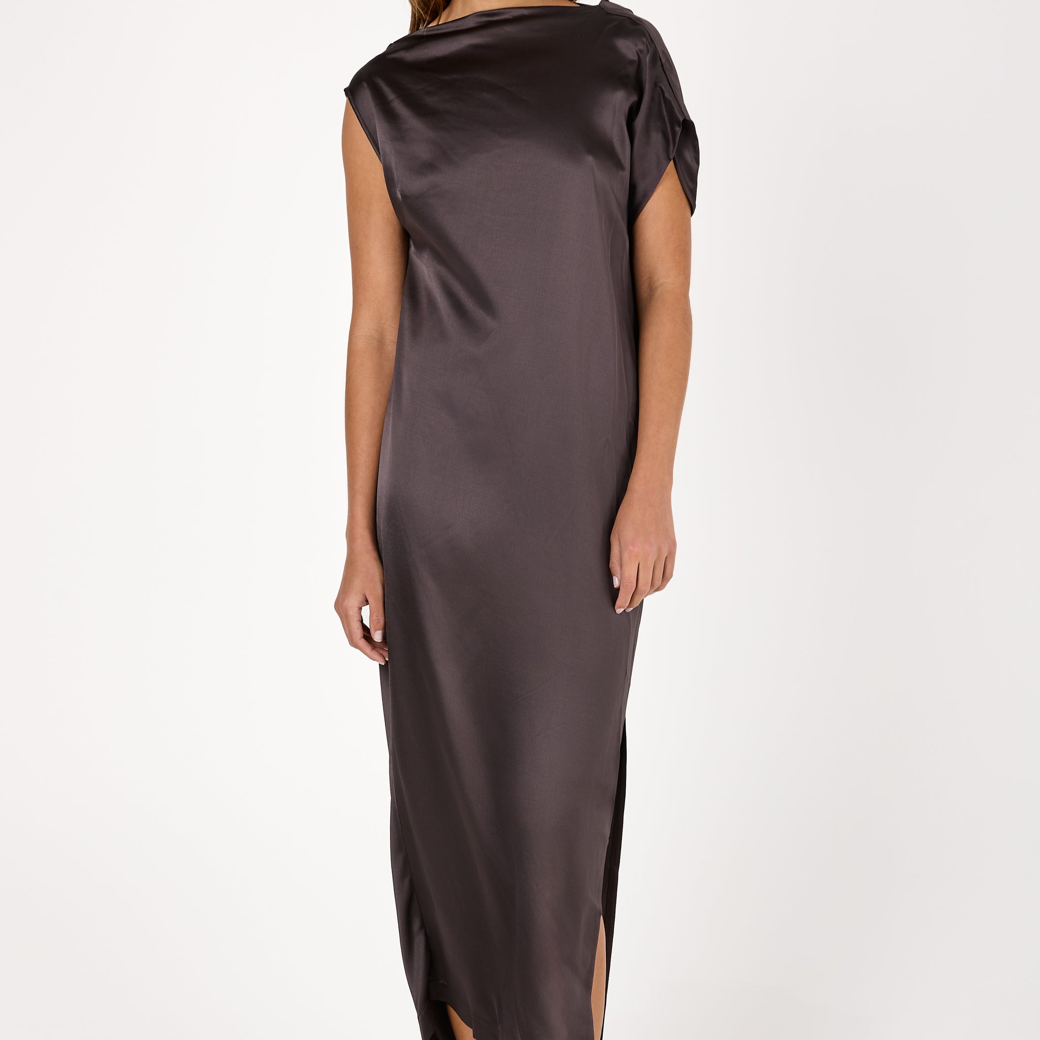 Viscose Midi Dress in Prugna