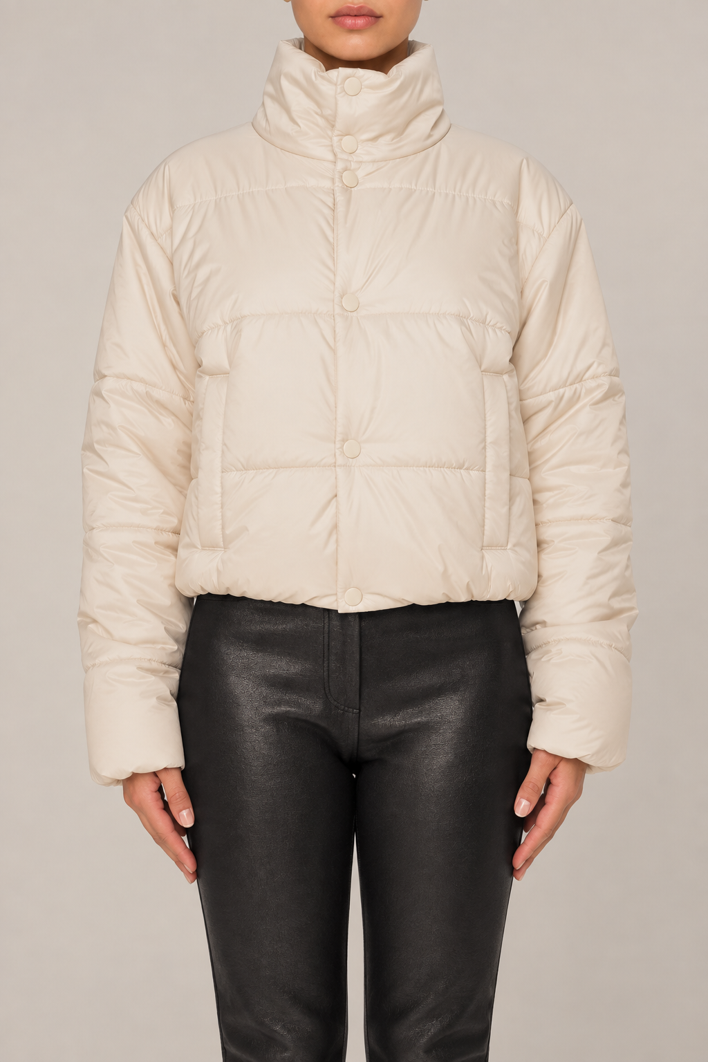 Wool Cashmere Lined Technical Coat in Gesso