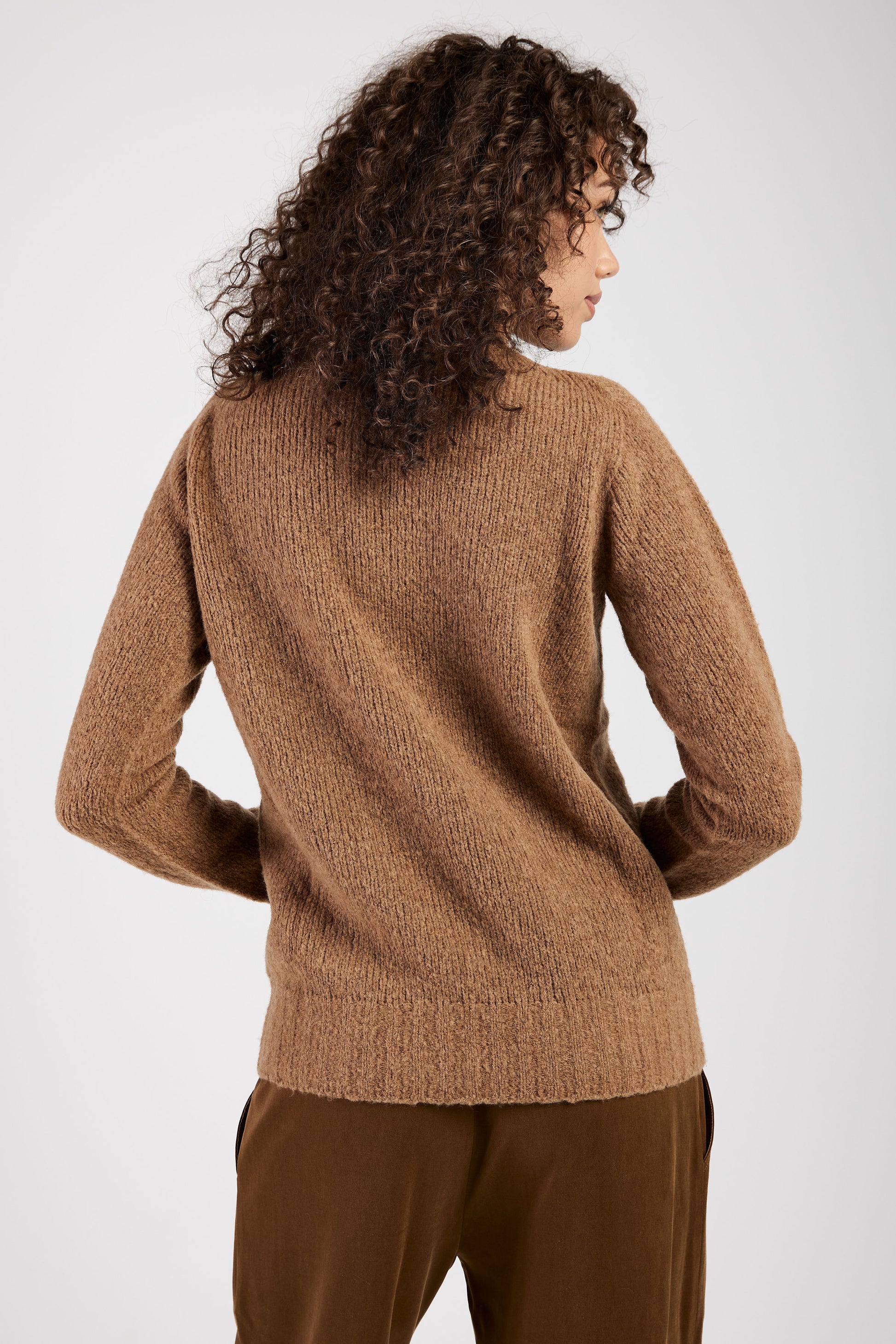 GENTRYPORTOFINO Wool Knit Sweater in Cammello