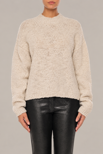 Wool Knit Sweater in Latte
