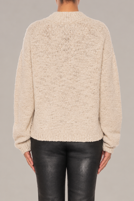 Wool Knit Sweater in Latte