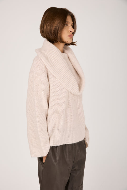 Wool Knit Sweater in Stucco