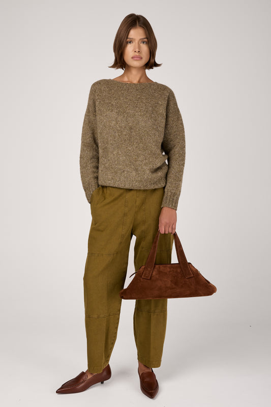 Cotton Woven Pant in Oliva