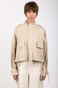 GIORGIO BRATO Oversized Leather Jacket in Lino