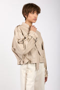 GIORGIO BRATO Oversized Leather Jacket in Lino