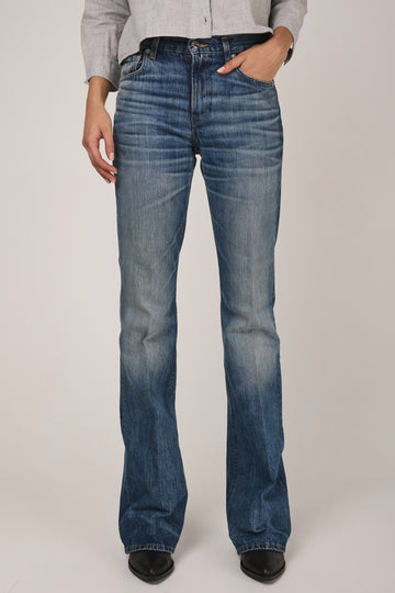 Flora High Rise Flared Jean in Blue Ryder