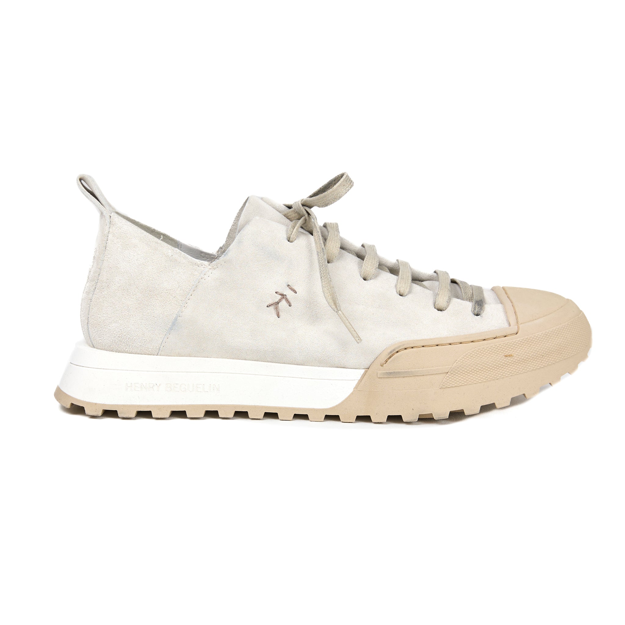 Camoscio Leather Sneaker in Vintage Gesso