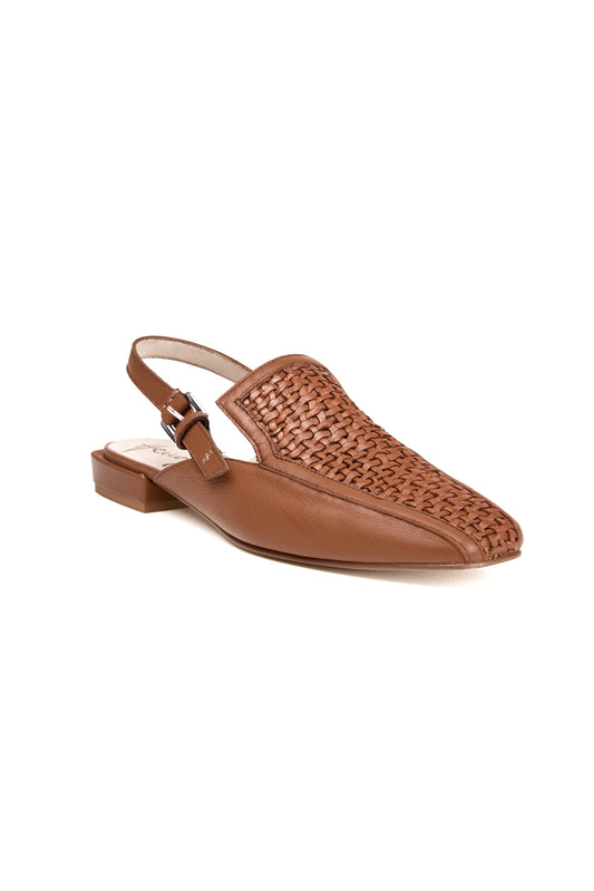 Chanel Woven Leather Slingback Shoe in Madreperla Cuoio