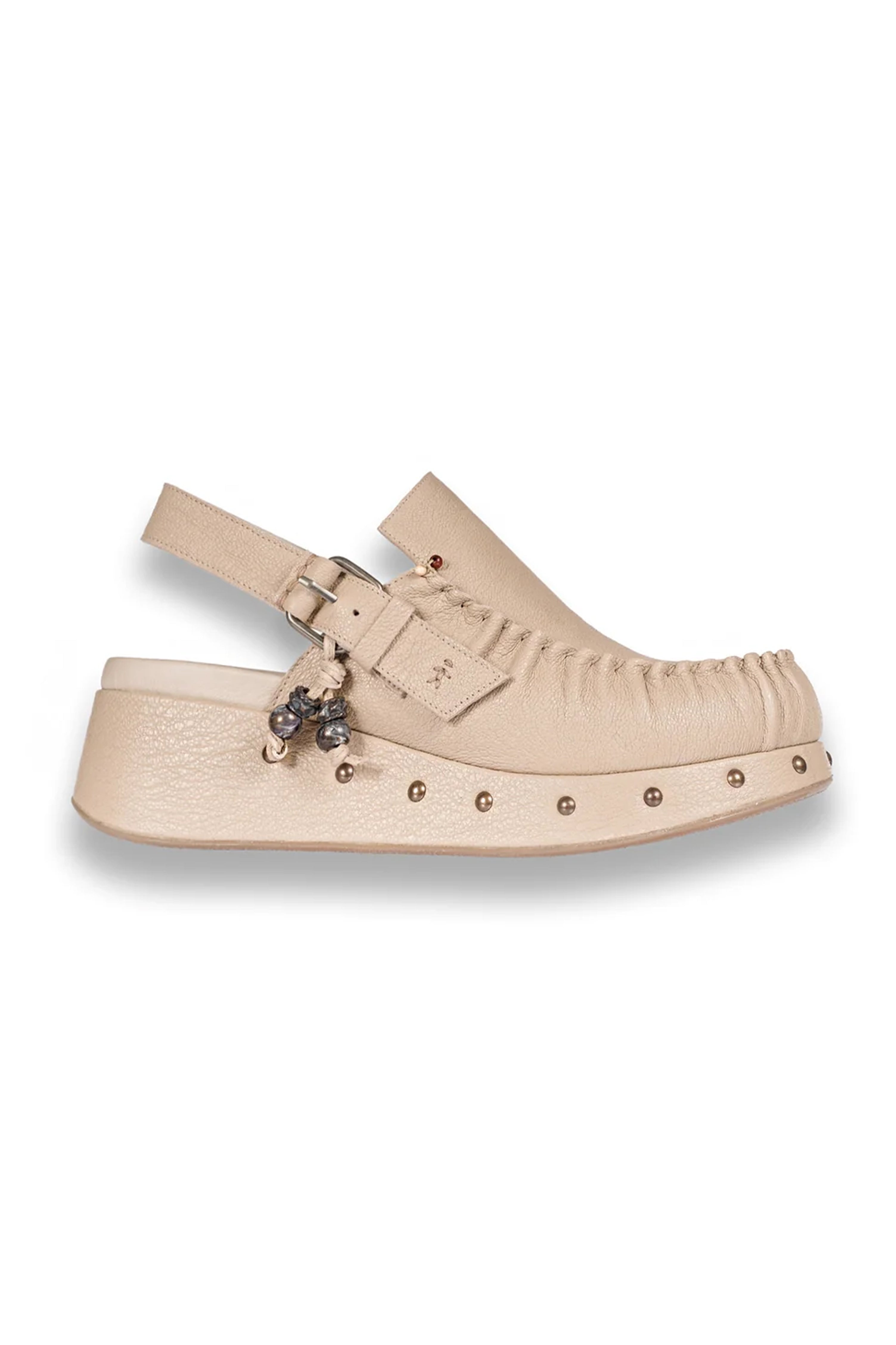 Chanel Leather Wedge Loafer Shoe in Sabbia