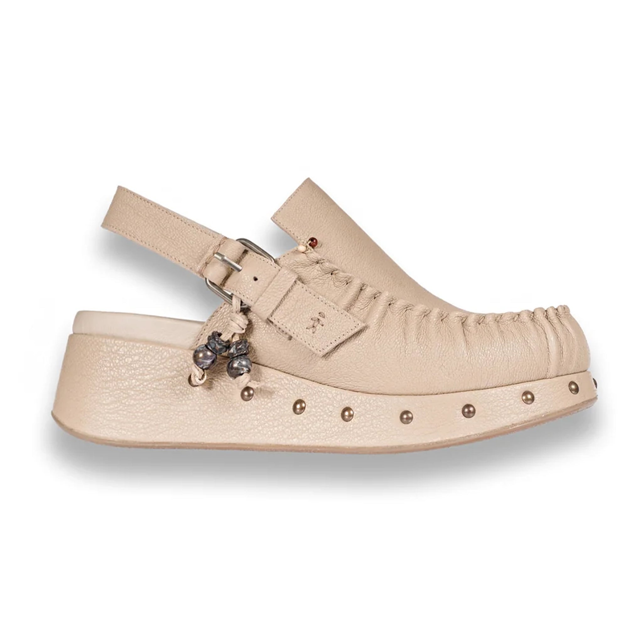 Chanel Leather Wedge Loafer Shoe in Sabbia