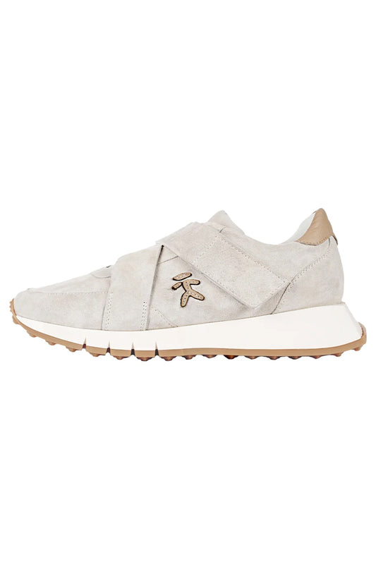 HENRY BEGUELIN Leather Strappi Sneaker in Gesso