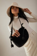 HENRY BEGUELIN Marinella Messico Small Leather and Fur Bag in Lapin Nero