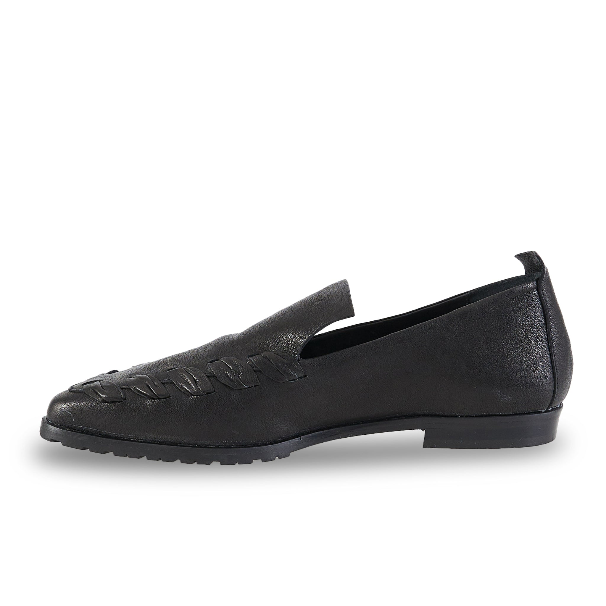 HENRY BEGUELIN Old Iron Ricamo Leather Loafer in Nero