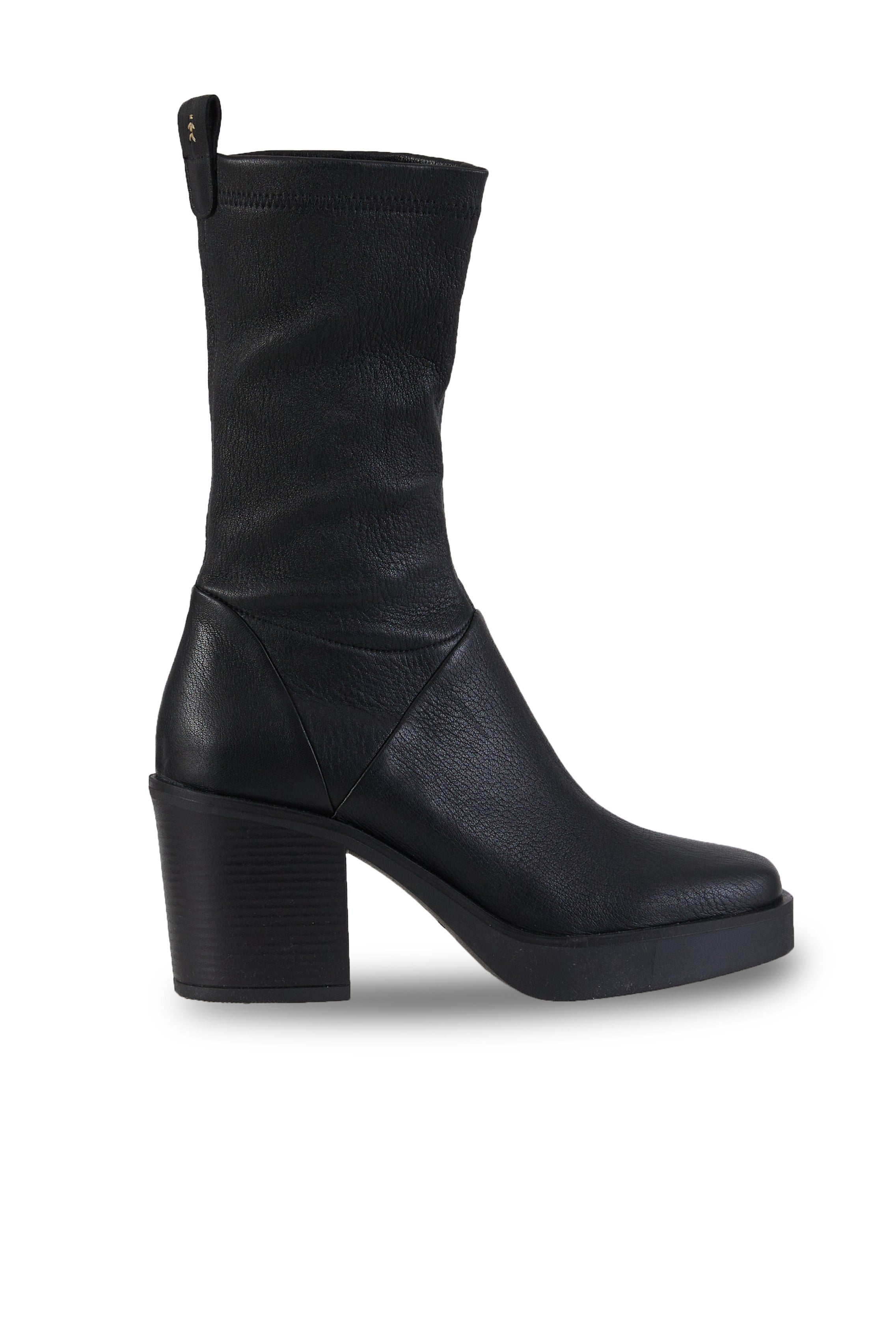 Old Iron Stretch Leather Boot in Nero