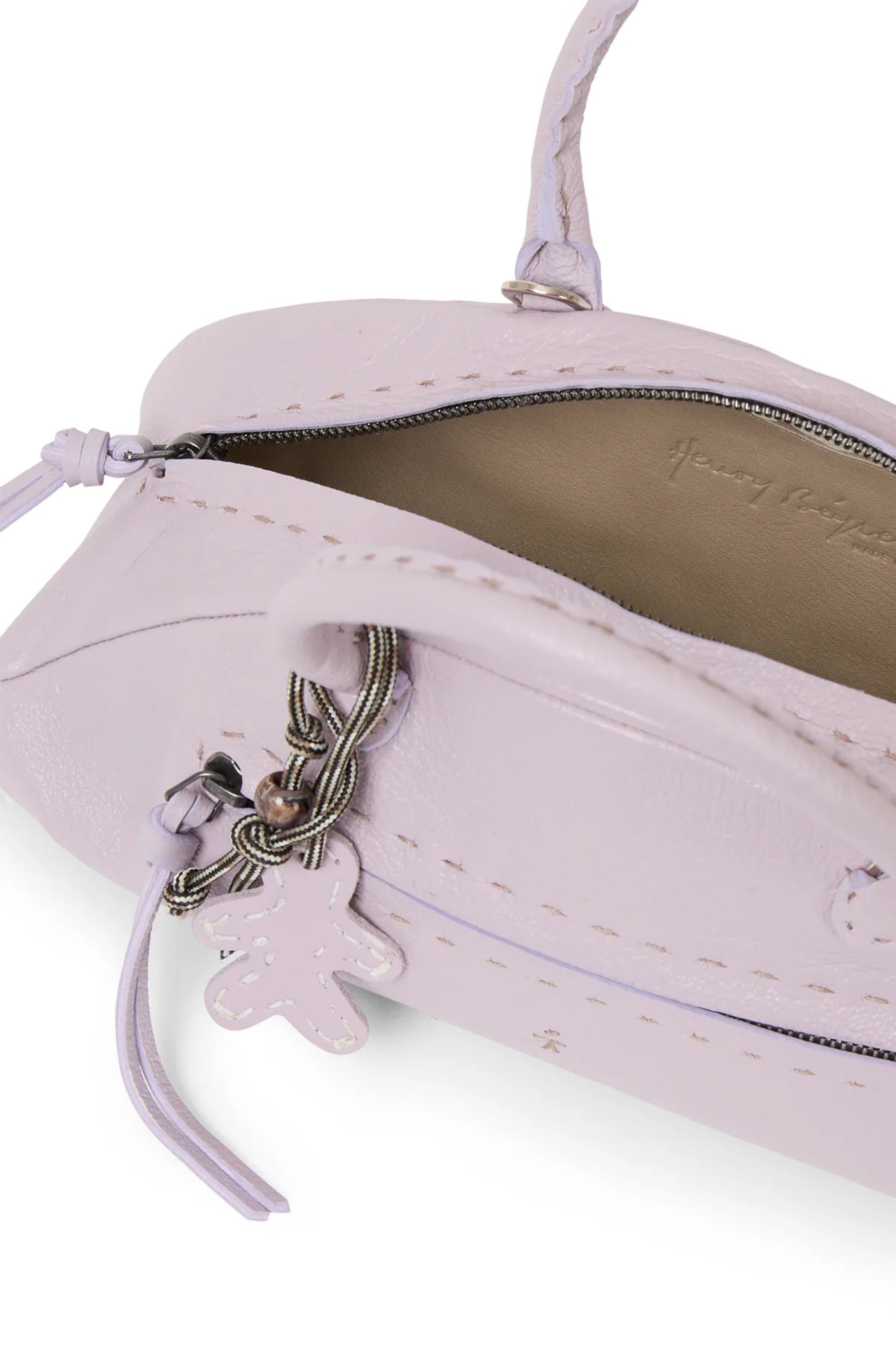 HENRY BEGUELIN Paris Martellato Leather Bag in Glicine